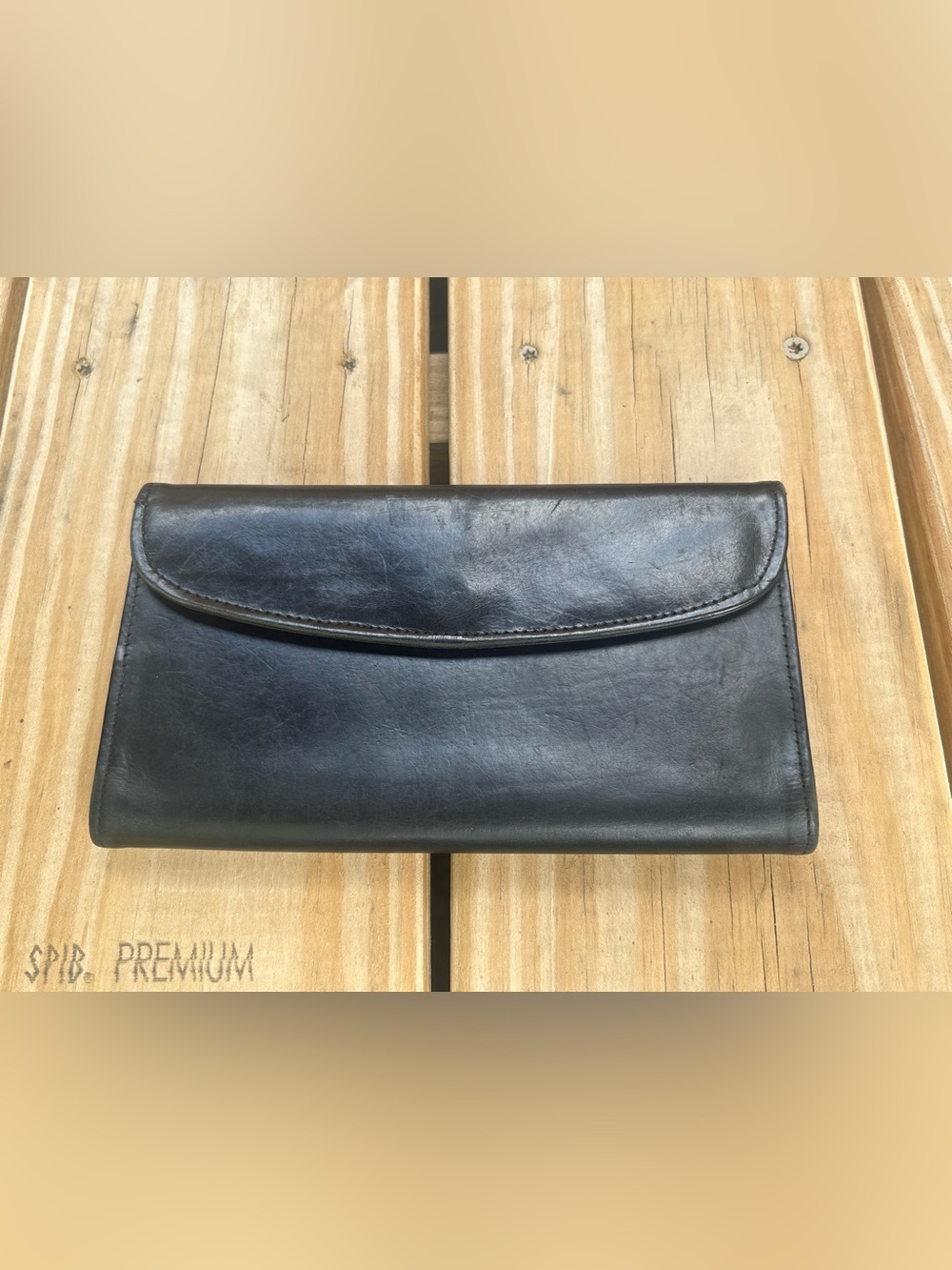 Vintage Coach Long Black Leather Wallet
